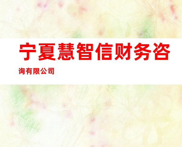 宁夏慧智信财务咨询有限公司